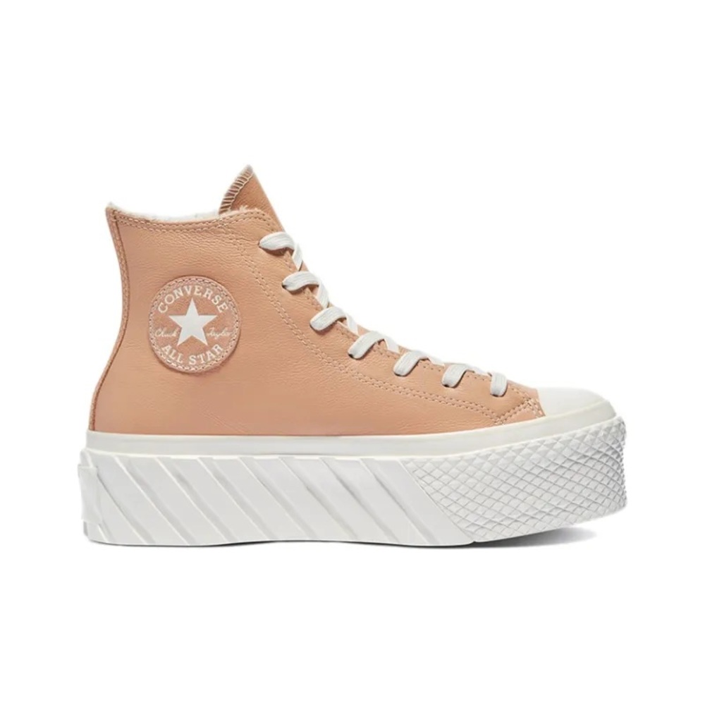Brand New Converse CTAS Hi Cozy Tones Sherpa Leather 2X Platform Sneakers